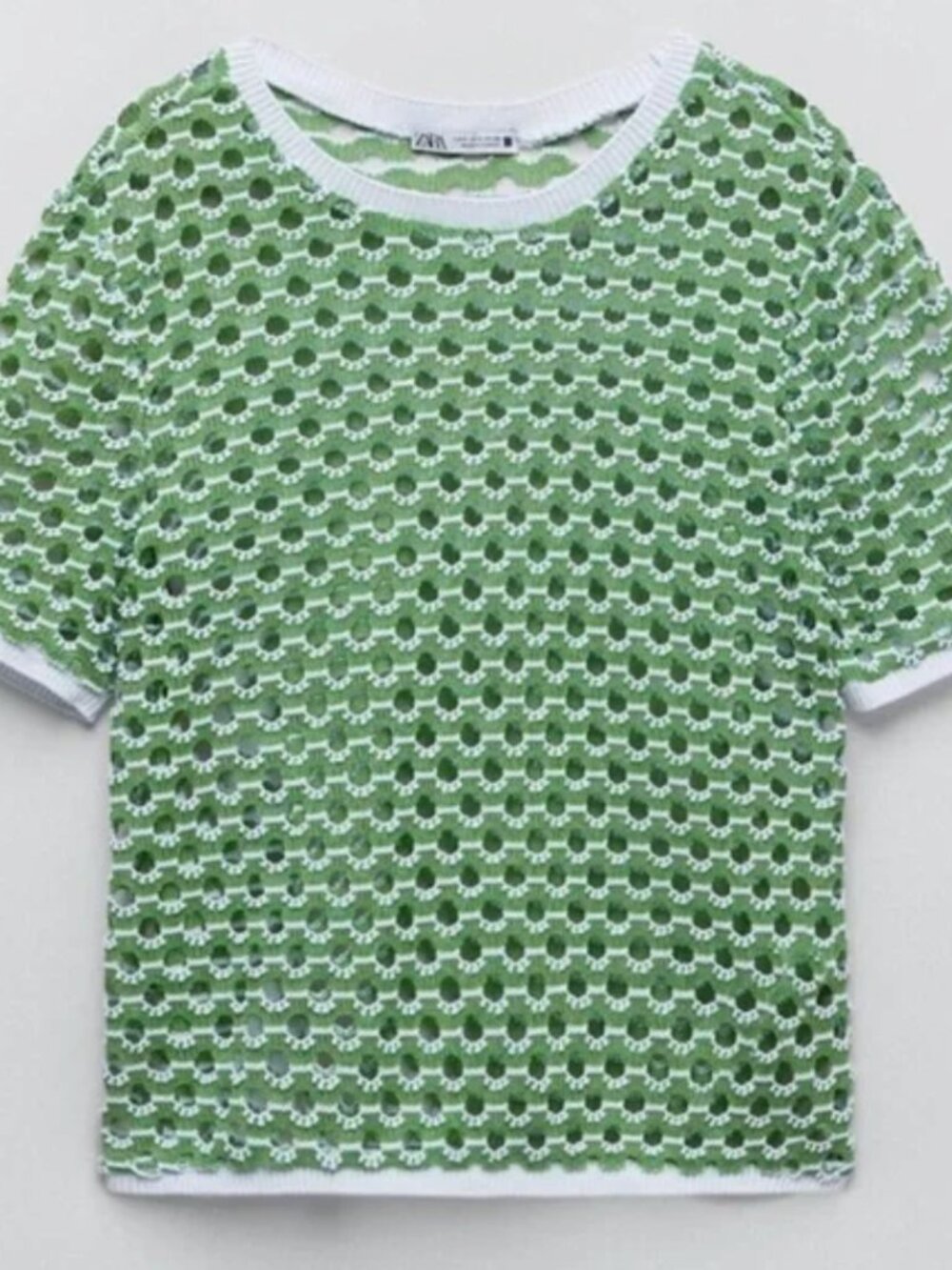 Zara Short Sleeve Crochet Sweater